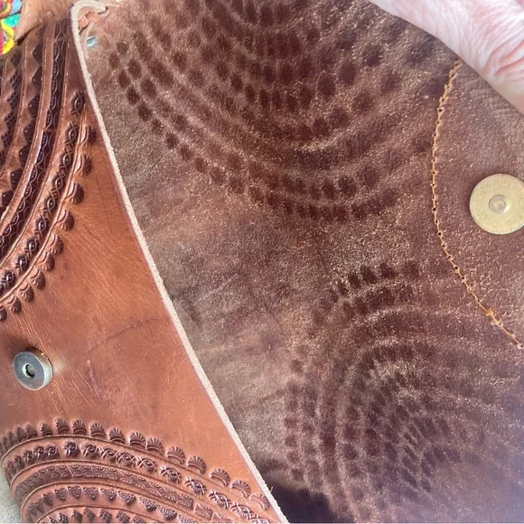 One of a kind leather purse with handmade strap from Mexico - Picture 5 of 8